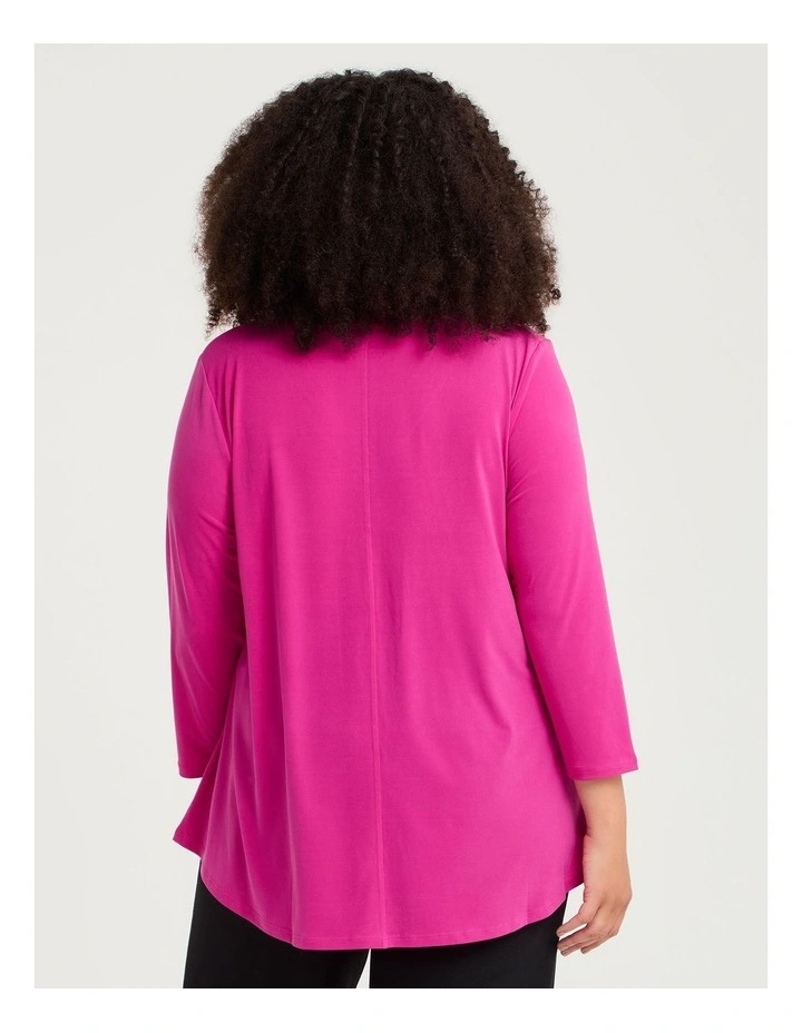 Katie Luna 3/4 Sleeve Top Magenta image 2