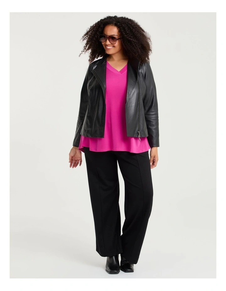 Katie Luna 3/4 Sleeve Top Magenta image 4