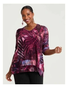 Botanical Burnout Top Berry Print