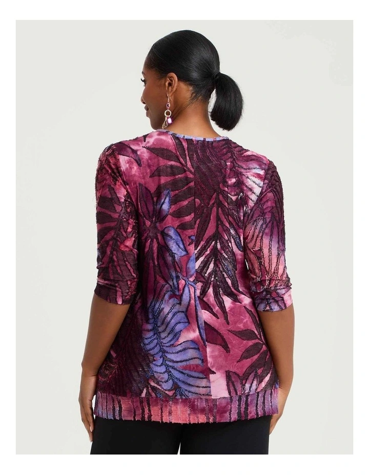 Botanical Burnout Top Berry Print image 2