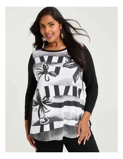 Natural Kiriana Top Winter White/black