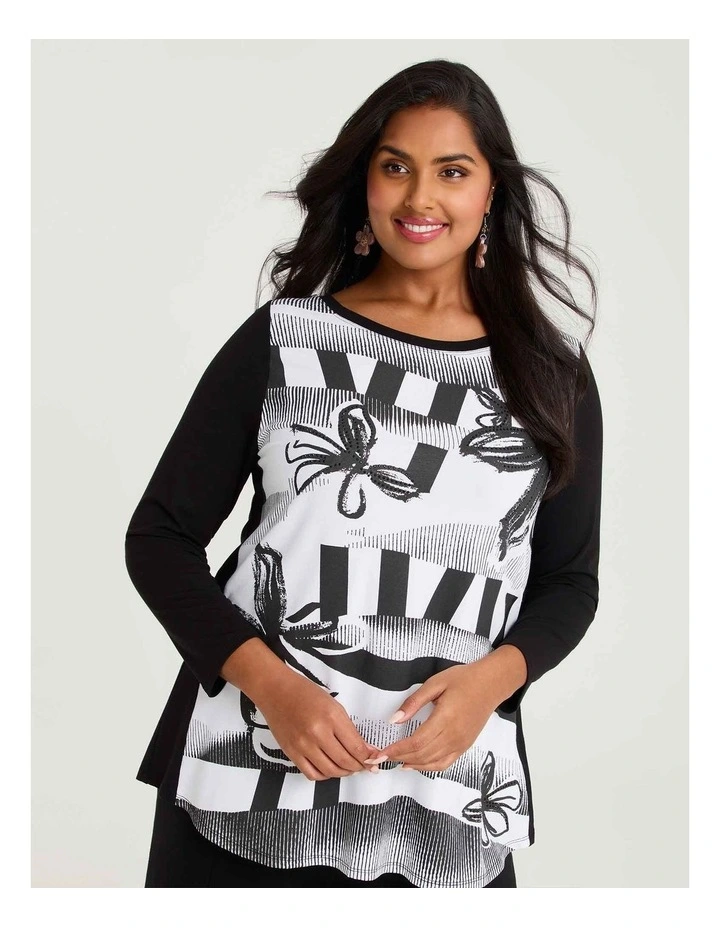 Natural Kiriana Top Winter White/black image 2