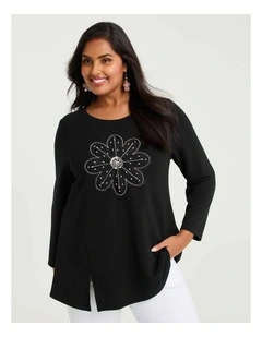 Natural Flower Top Black