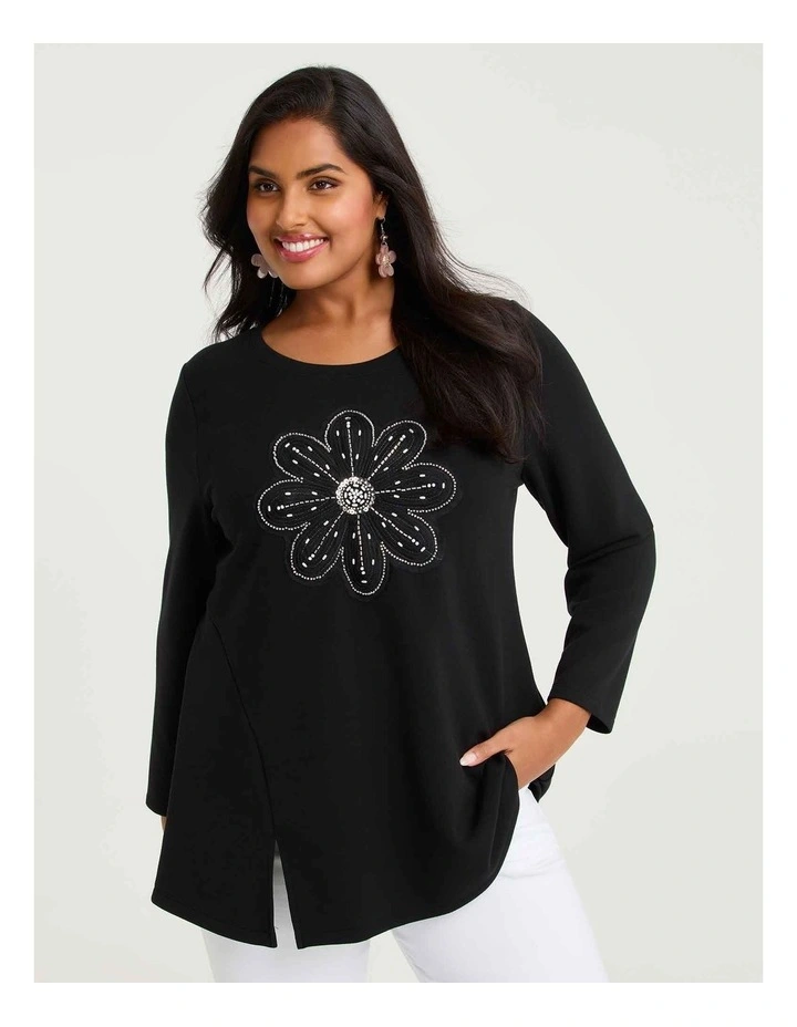Natural Flower Top Black image 1