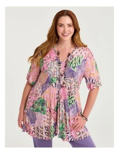Bardot Bamboo Foil Crush Top Print