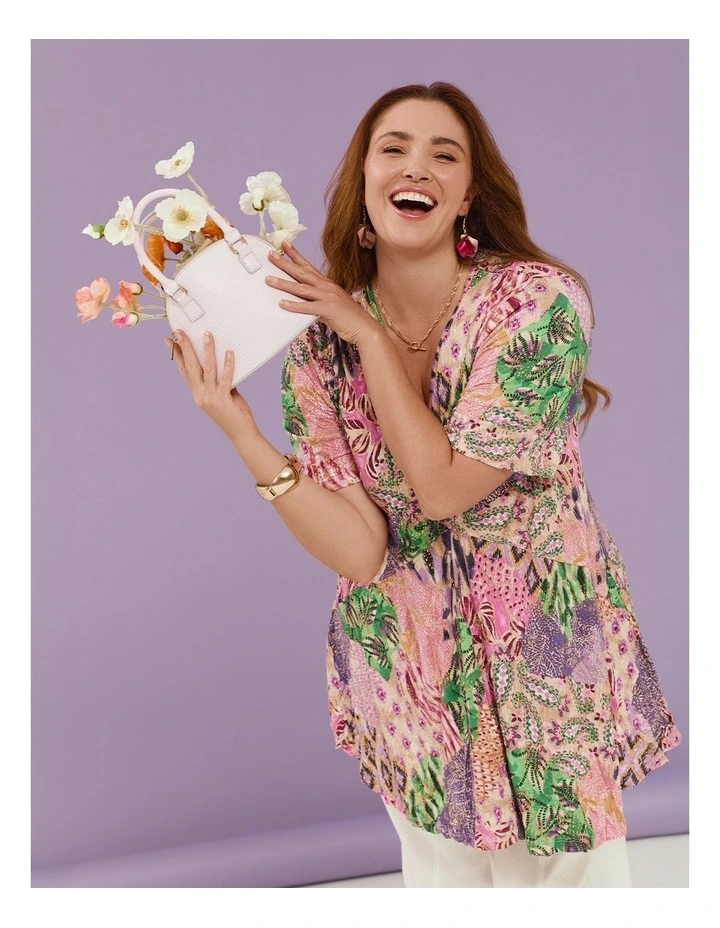 Bardot Bamboo Foil Crush Top Print image 5