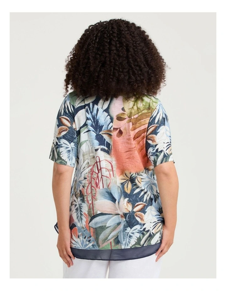 Fleur Cotton Modal Slub Top Spice Print image 2