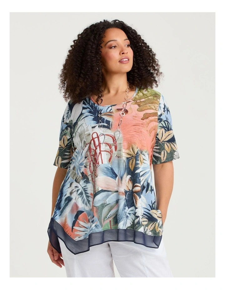 Fleur Cotton Modal Slub Top Spice Print image 3