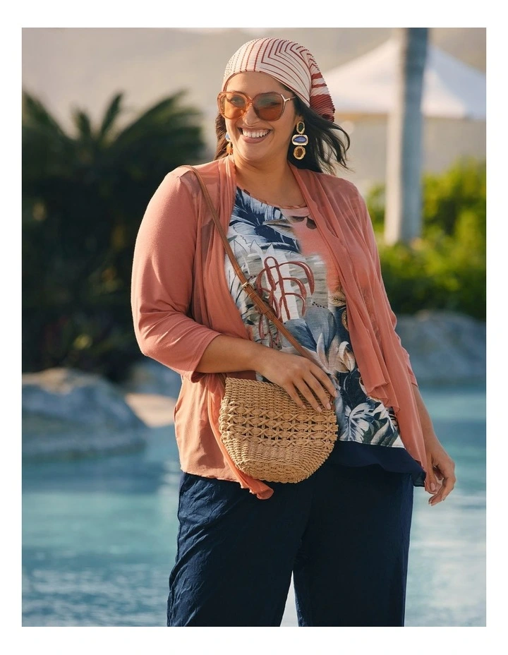 Fleur Cotton Modal Slub Top Spice Print image 5
