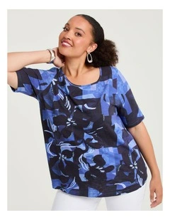 Cotton Lara Abstract Top Print