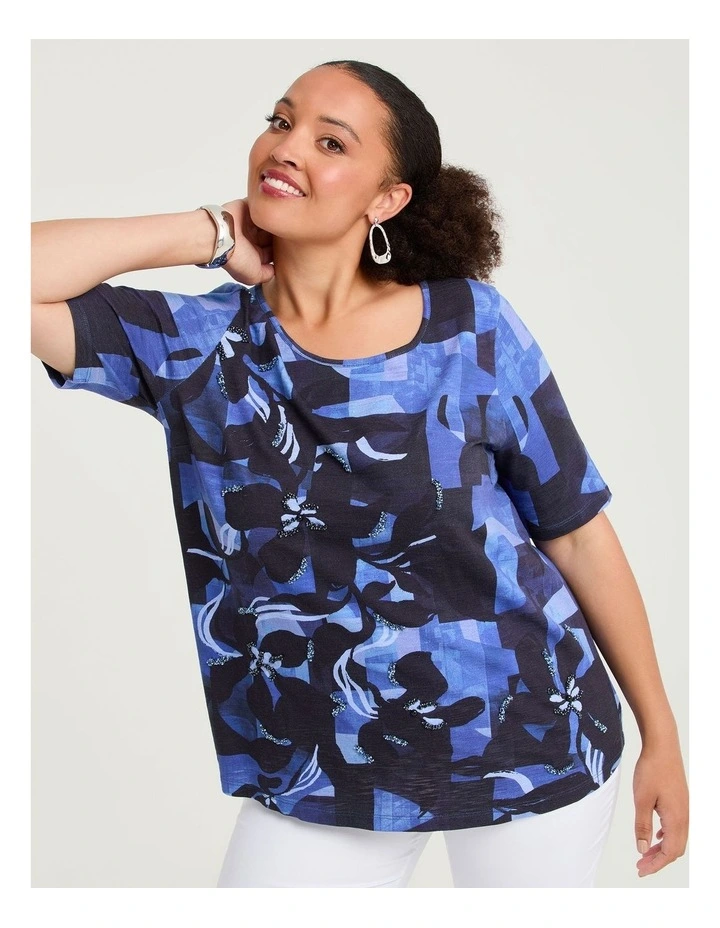 Cotton Lara Abstract Top Print image 1