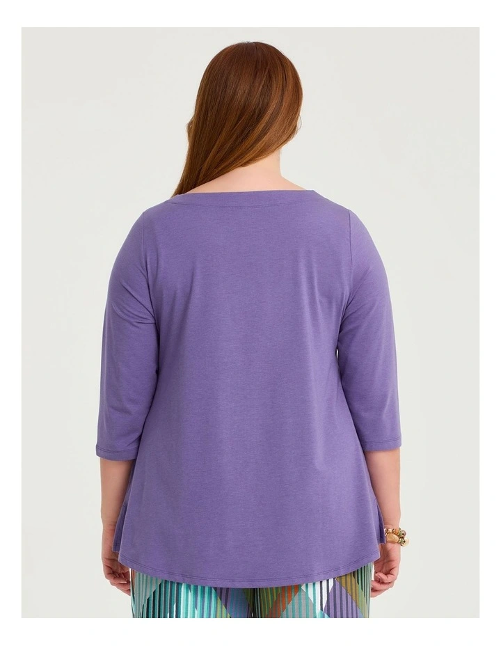Pima Cotton Essential 3/4 Slv Top Cornflower image 2