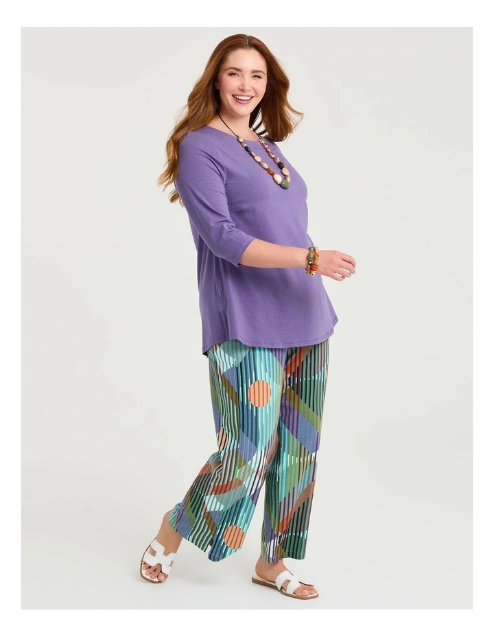 Pima Cotton Essential 3/4 Slv Top Cornflower image 3