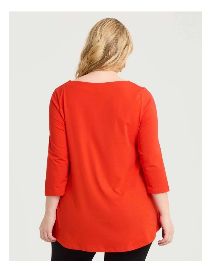 Pima Cotton Essential 3/4 Slv Top Dusty Orange image 2