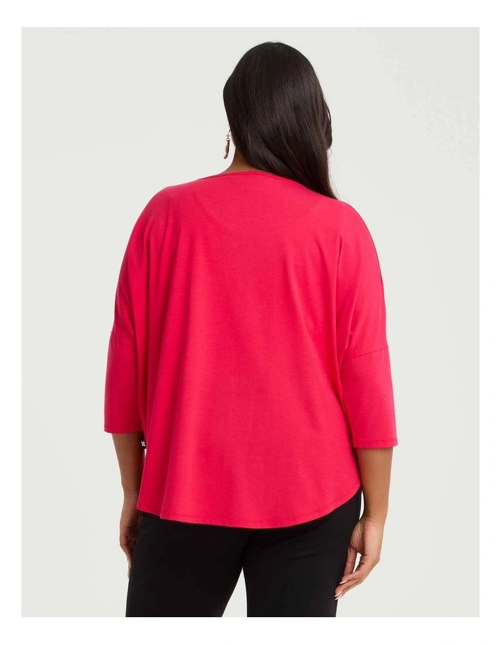Pima Cotton Traveller 3/4 Slv Top Watermelon image 2