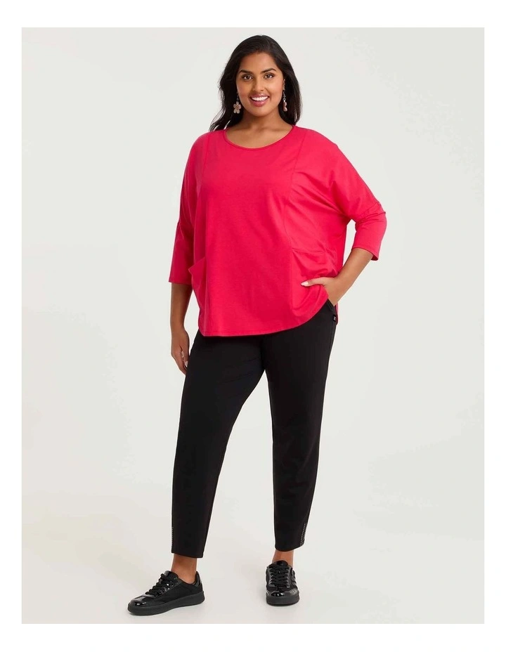 Pima Cotton Traveller 3/4 Slv Top Watermelon image 3