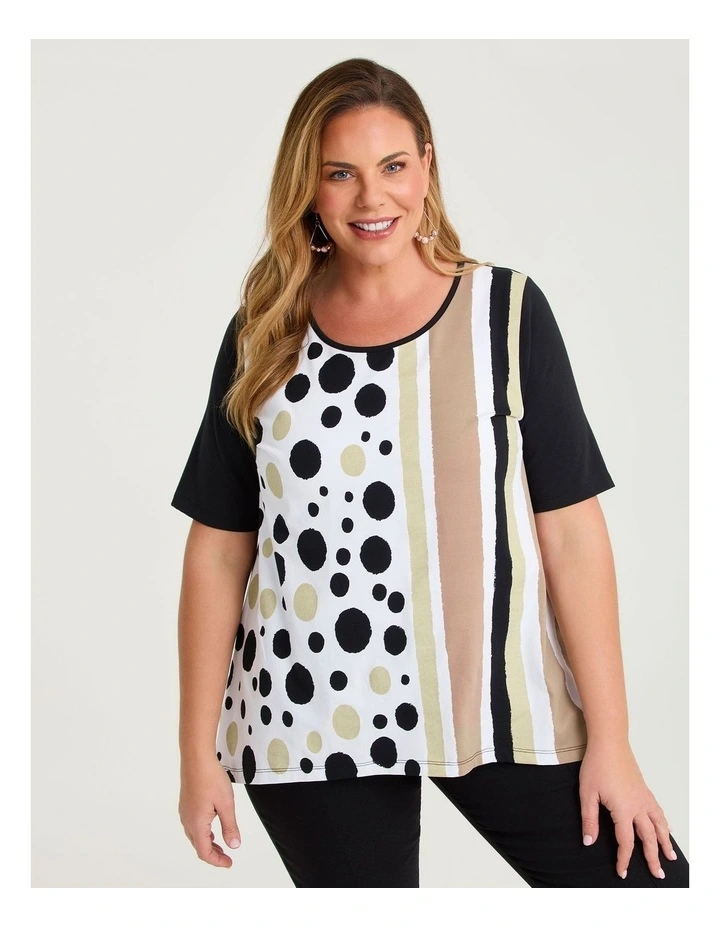 Cotton Spots And Stripes Top Print image 1