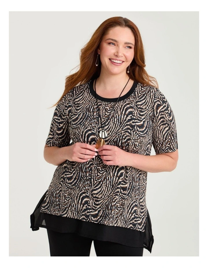 Chiffon Panel Evie Top Print image 1