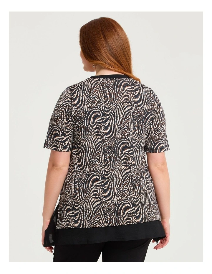 Chiffon Panel Evie Top Print image 2