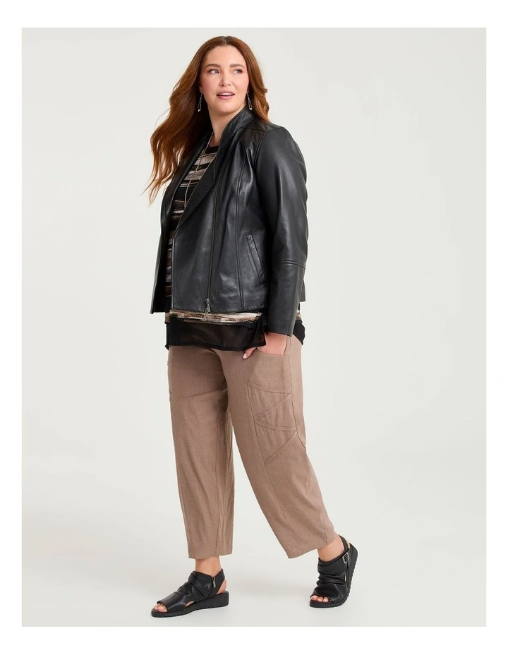 Chiffon Panel Evie Top Stripe Print image 4