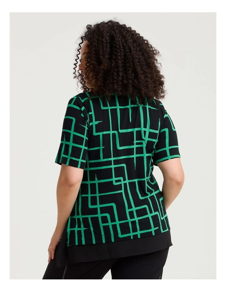 Natural Tia Abstract Top Green Abstract Print image 2