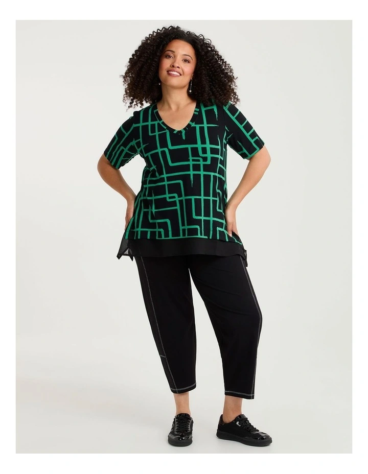 Natural Tia Abstract Top Green Abstract Print image 3