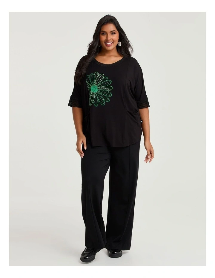 Natural Ella Daisy Top Black image 3