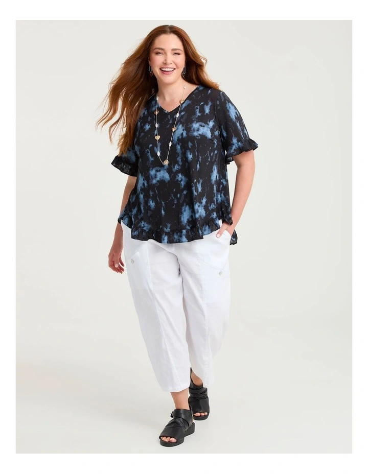 Salsa V-neck Luna Top Black/blue Print image 3