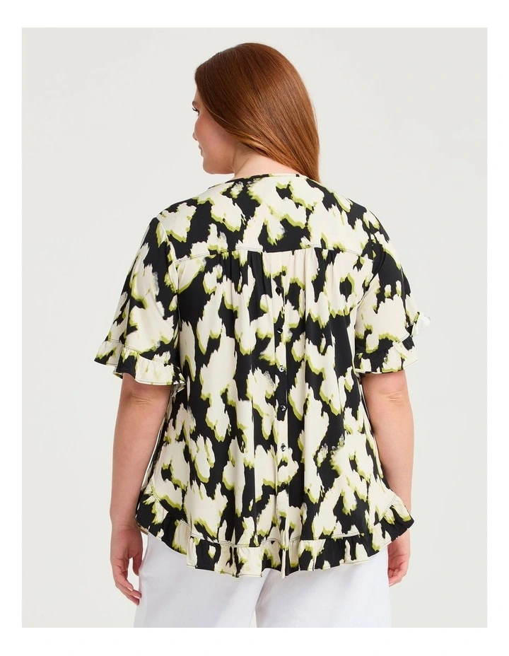 Salsa V-neck Luna Top Black/beige Print image 2