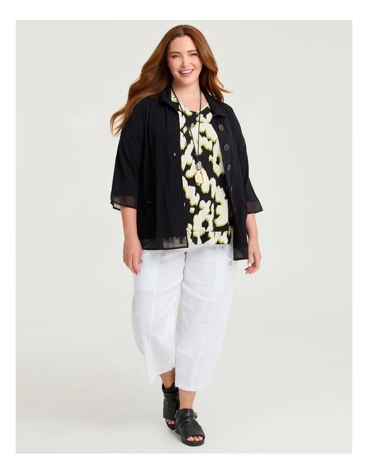 Salsa V-neck Luna Top Black/beige Print image 4