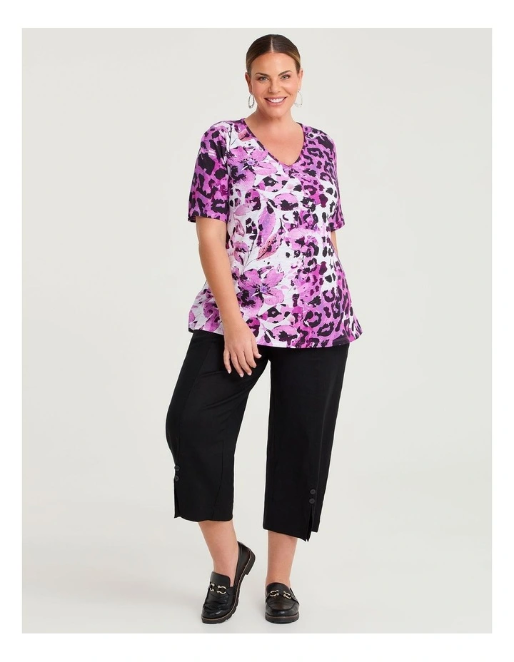 Bloom Cotton Modal Slub Top Sweet Pea Print image 3