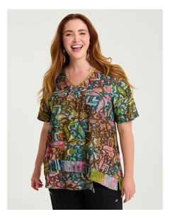Floral Burnout Top Multi Print