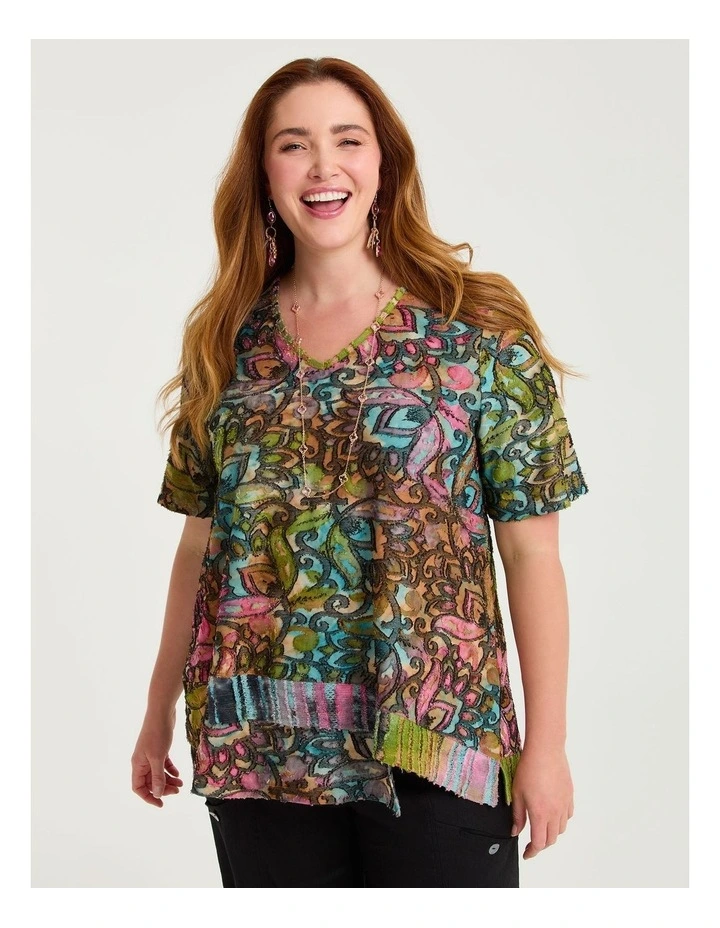 Floral Burnout Top Multi Print image 1