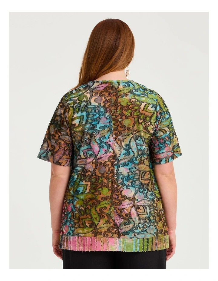 Floral Burnout Top Multi Print image 2