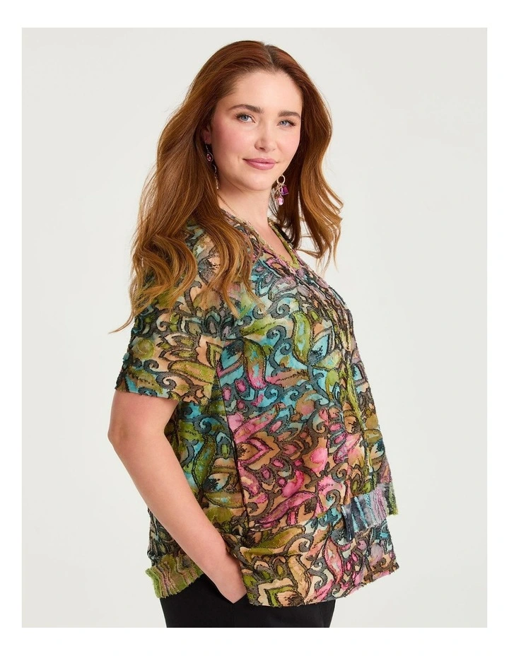 Floral Burnout Top Multi Print image 3