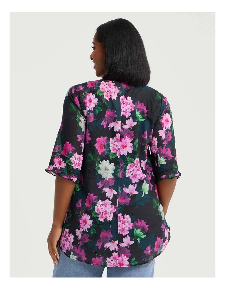 Cotton Pintuck Pretty Bloom Top Print image 2