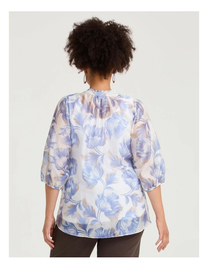 Lyocell Linen Blend Bloom Top Print image 2