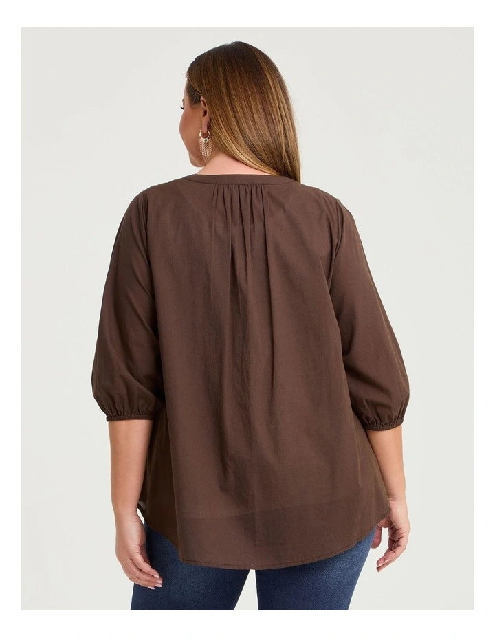 Cotton Spot Embroidery Top Dark Cocoa image 2