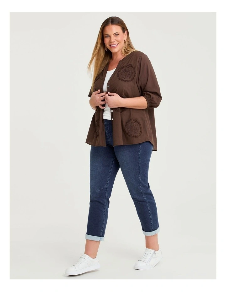 Cotton Spot Embroidery Top Dark Cocoa image 4