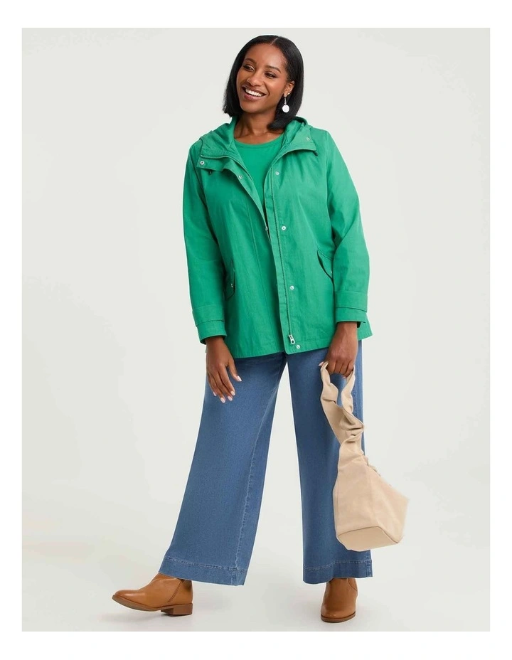 Cotton Contrast Stitch Top Verdant Green image 4