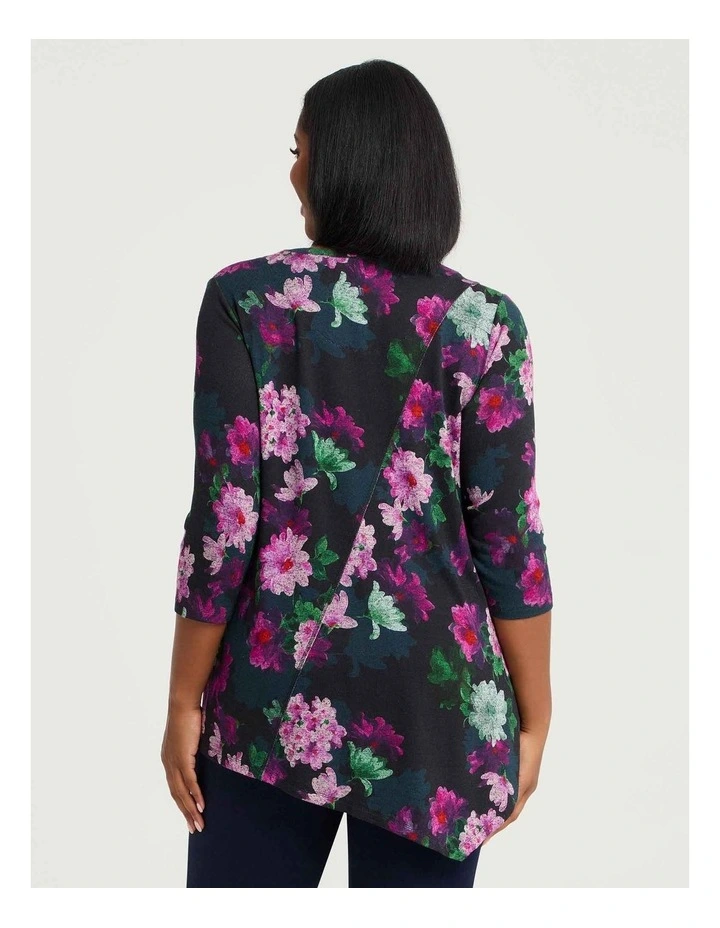 Bamboo Cosy Asymmetric Hem Top Print image 2