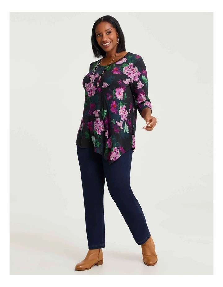 Bamboo Cosy Asymmetric Hem Top Print image 3