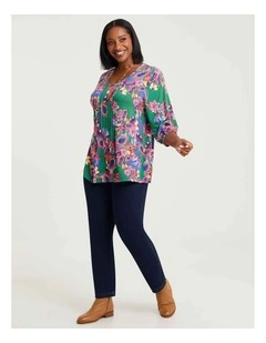 Bamboo Paisley Pintuck Top Print