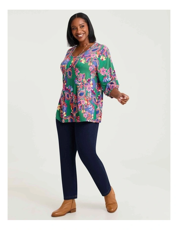 Bamboo Paisley Pintuck Top Print image 1
