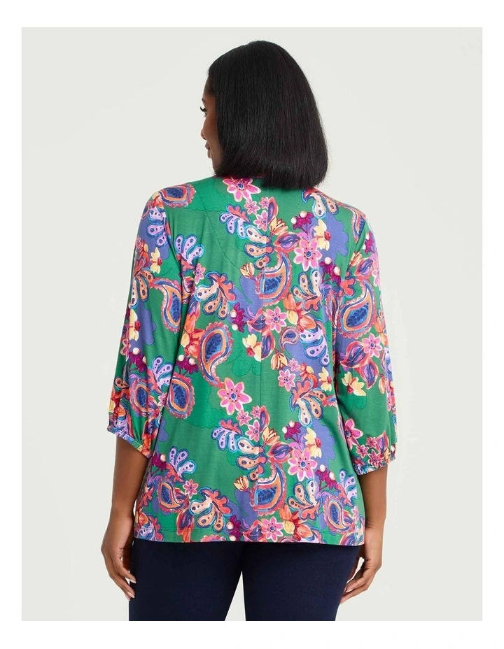 Bamboo Paisley Pintuck Top Print image 3