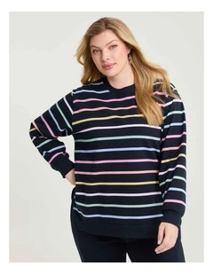 Cotton Multi Stripe Sweatshirt Stripe