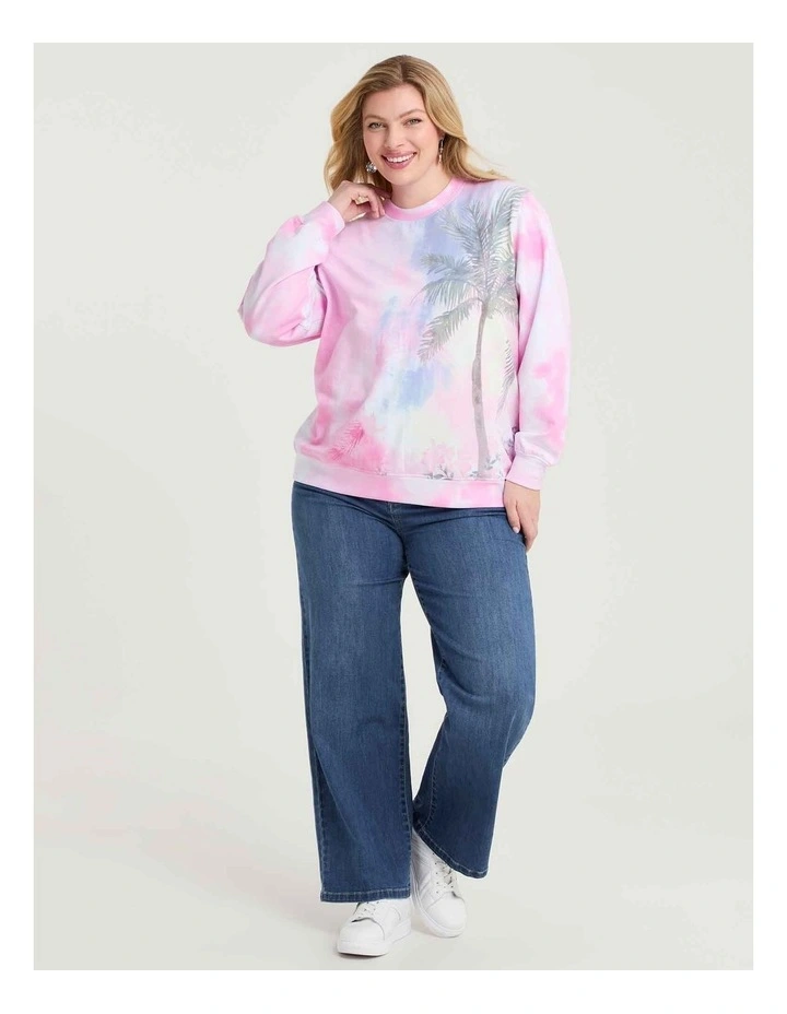 Cotton Palm Tie Dye Sweatshirt Print image 3
