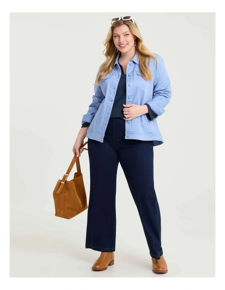 Cozy Rib Polo Top Denim image 4