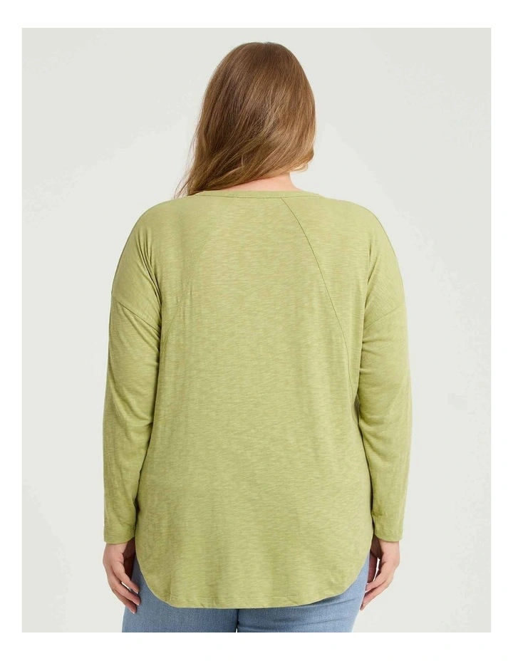 Cotton Hi-lo Seam Detail Top Pear image 2