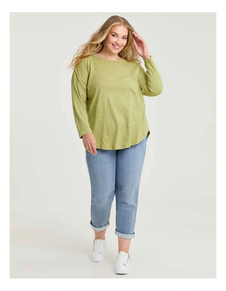 Cotton Hi-lo Seam Detail Top Pear image 3